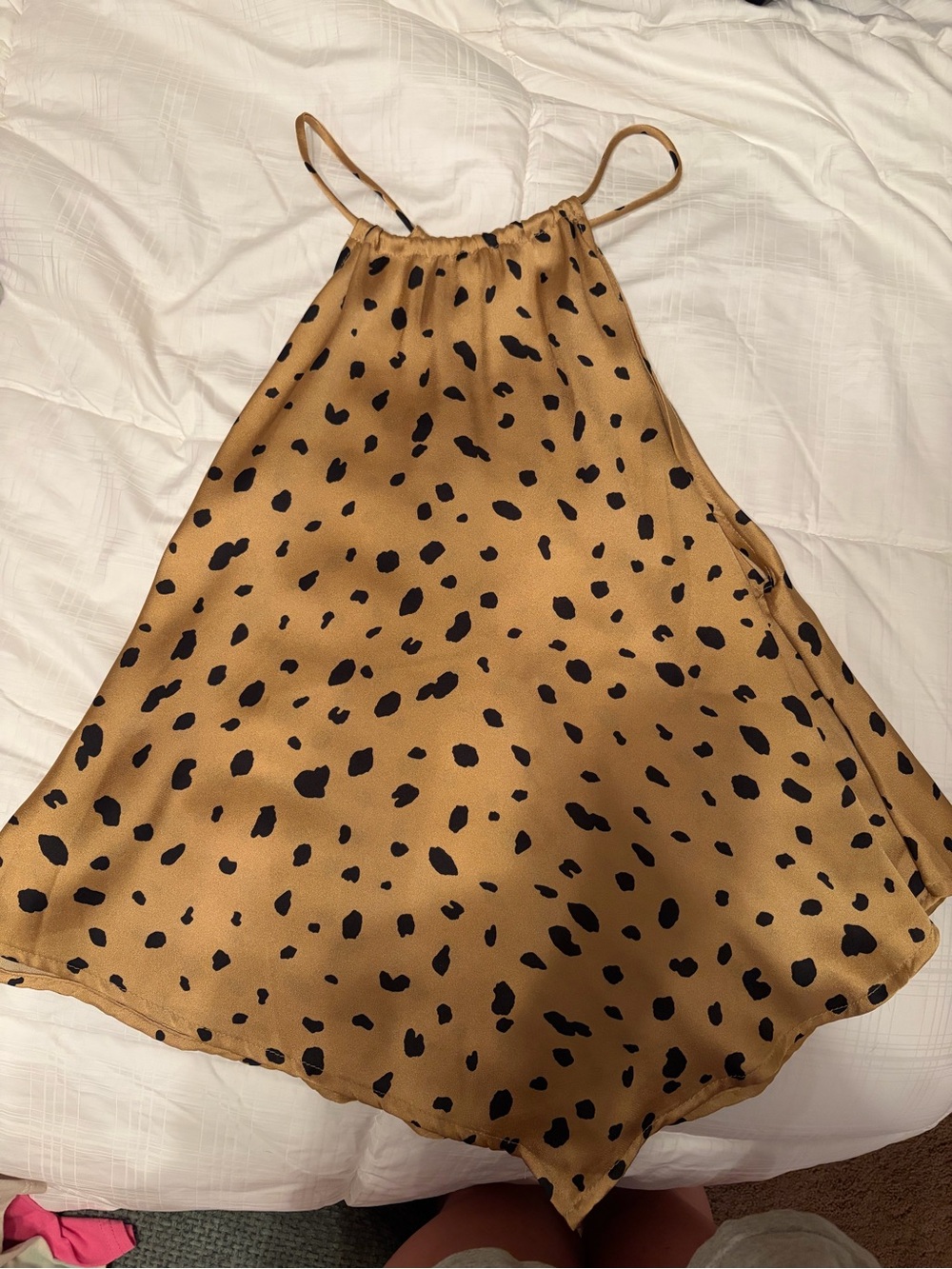 Women’s Tan Spotted Halter Top